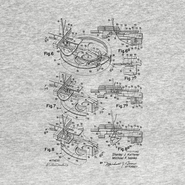 Chain Stitch for Lock Stitch Sewing Machine Vintage Patent Hand Drawing by TheYoungDesigns